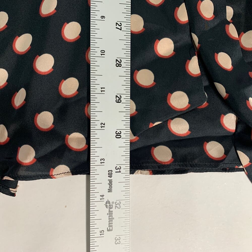 Zara S Womens Faux Wrap Polka Dot Romper Jumpsuit Black Beige Retro - Picture 7 of 9